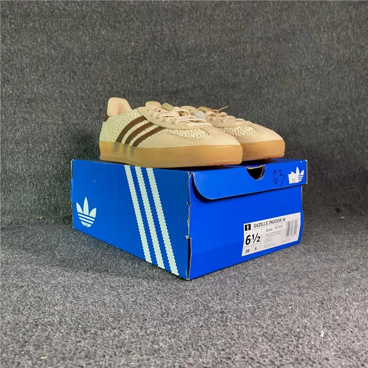 Adidas Gazelle Indoor W Sandy Beige Ivory Gum Womens Size 6.5 Sneakers JS1418