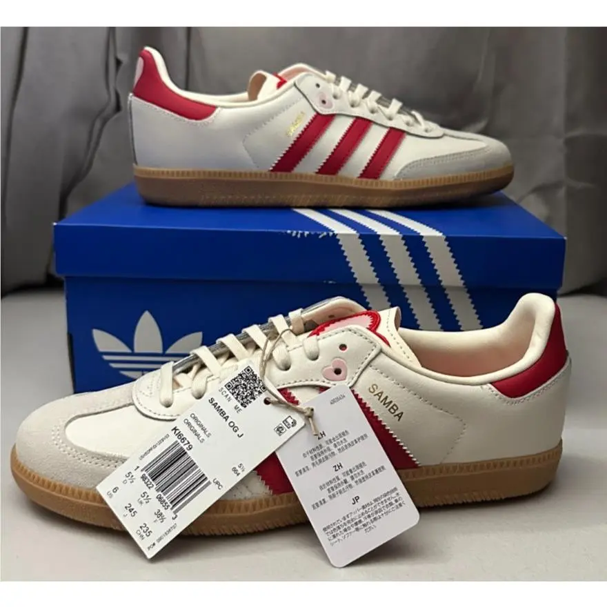Samba OG J “valentines Day” Red Hearts Cream KI6679 Size 6Y 7.5 Womens by Adidas