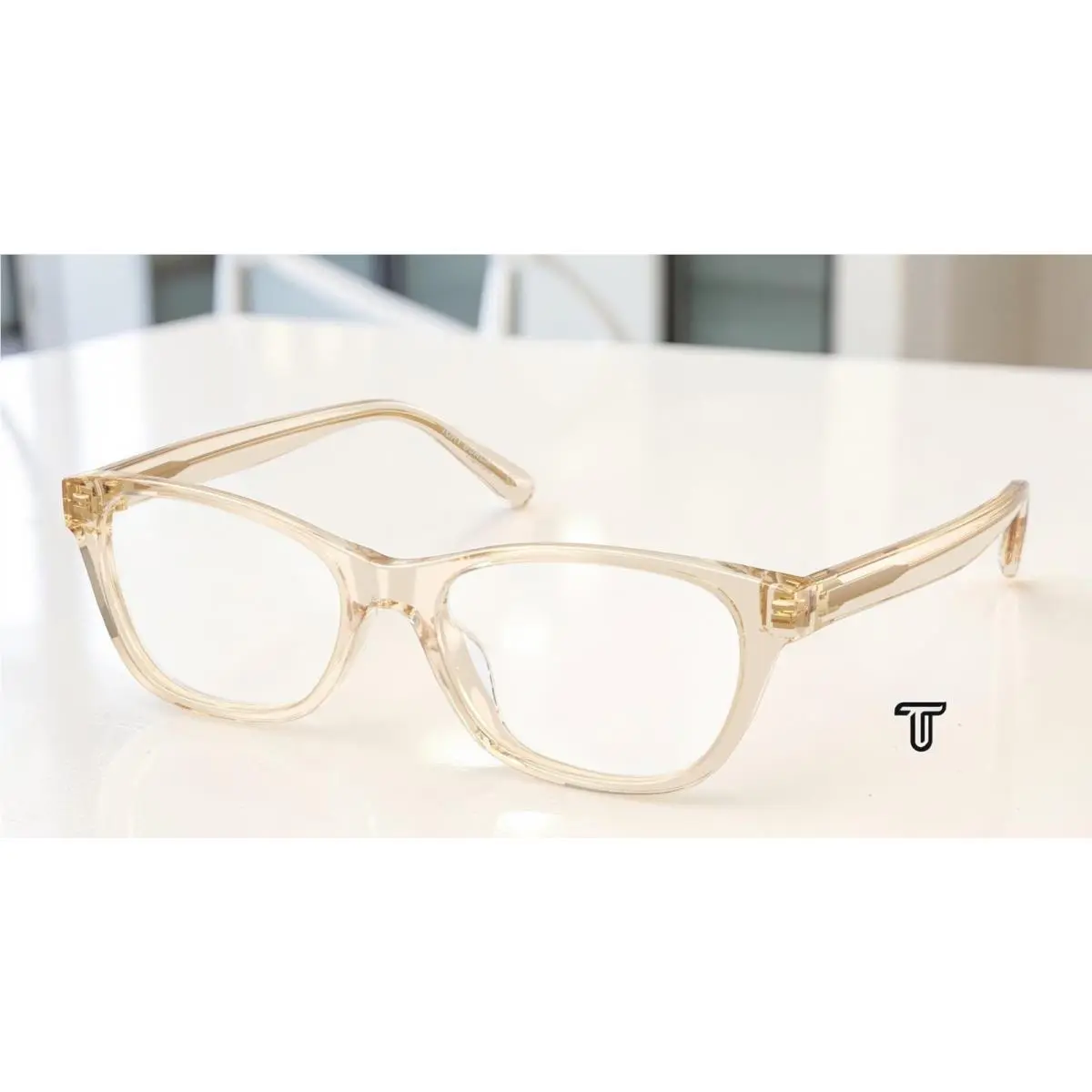TY2172D 1977 Transparent Beige Demo Lens 54 mm Women`s Eyeglasses by Tory Burch