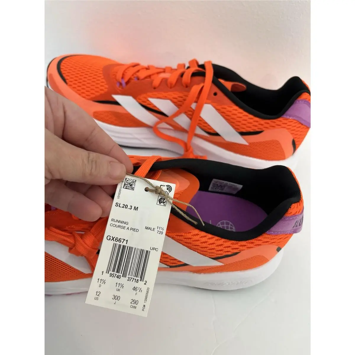 Adidas shoes - adidas SL 20 - GX6671 - Impact Orange / Cloud White (UPC: 0195740377182) 6