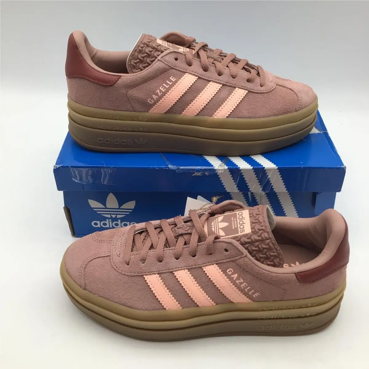 Gazelle Bold W Platform Sneakers Warm Clay Suede Womens Size 7 JH9666 by Adidas