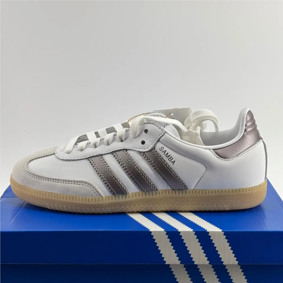 Adidas Samba OG W Womens 6.5 White Coffee Metallic Gum KK2504