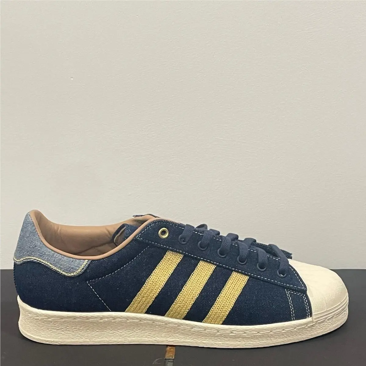 Superstar 82 Denim Indigo Gold Shell Toe Mens Sneakers JH5577 Size 12 by Adidas