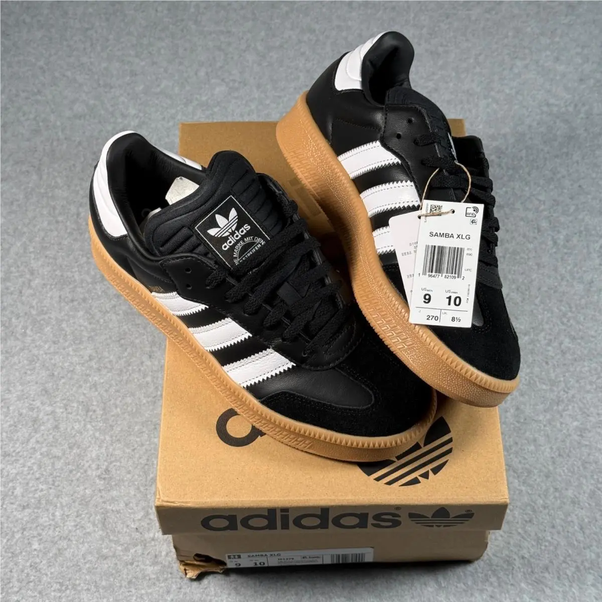 Adidas Samba Xlg Core Black White Gum Mens 9 Womens 10 IE1379 Platform Sneakers