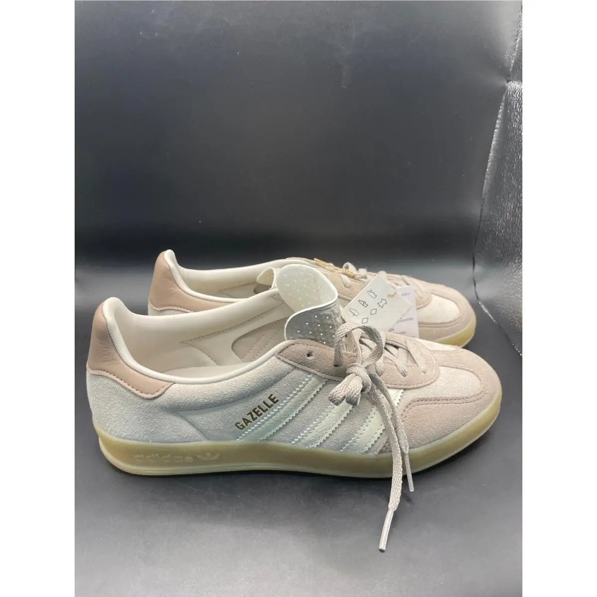 Gazelle Indoor W Bliss Pink Offwhite Gum Suede Sneakers HQ2662 Womens 7.5 by Adidas