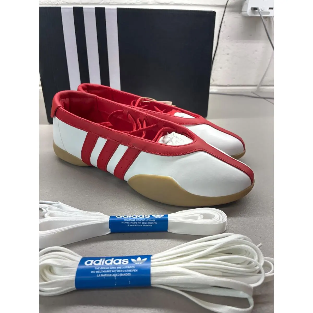 Women’s Taekwondo Mei Ballet White Better Scarlett Gum Size 9 by Adidas