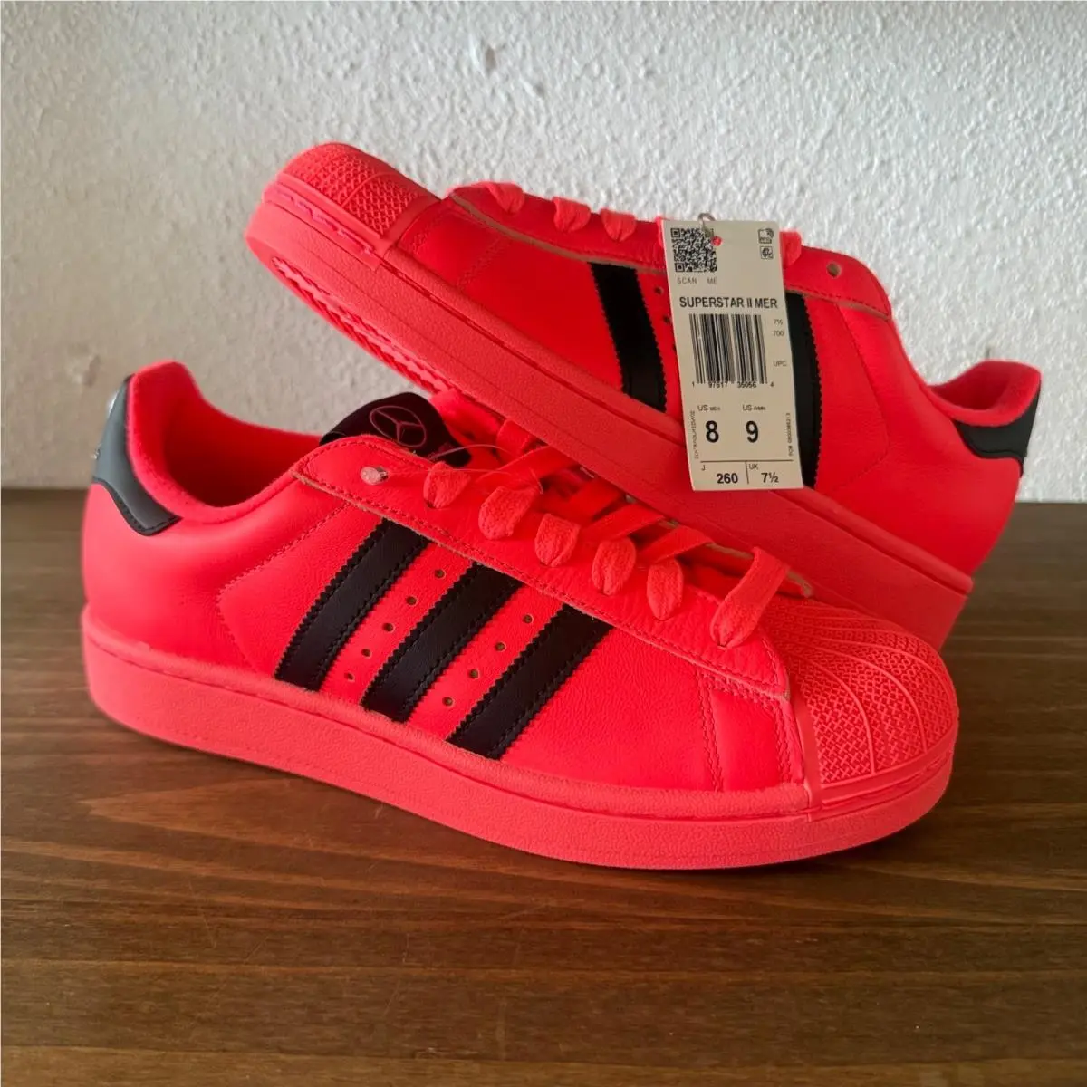 Adidas Superstar II Mercedes Amg Petronas F1 Sneakers Mens Size 8 Red Shoes