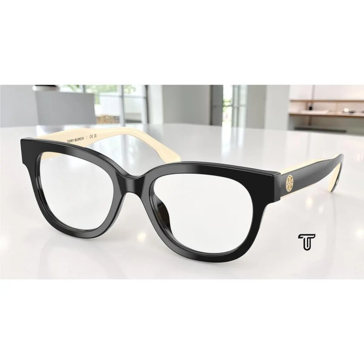 TY2164U 1988 Black Demo Lens 52 mm Women`s Eyeglasses by Tory Burch