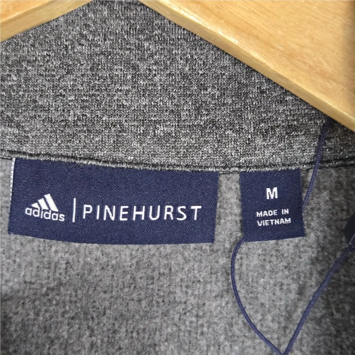 Adidas clothing - wind water golf casual trefoil jacket windbreaker pullover performance men`s size long sleeves sweatshirt performance windshirt 1/4 1/2 quarter half pinehurst golf club north carolina putterboy - Gray 8