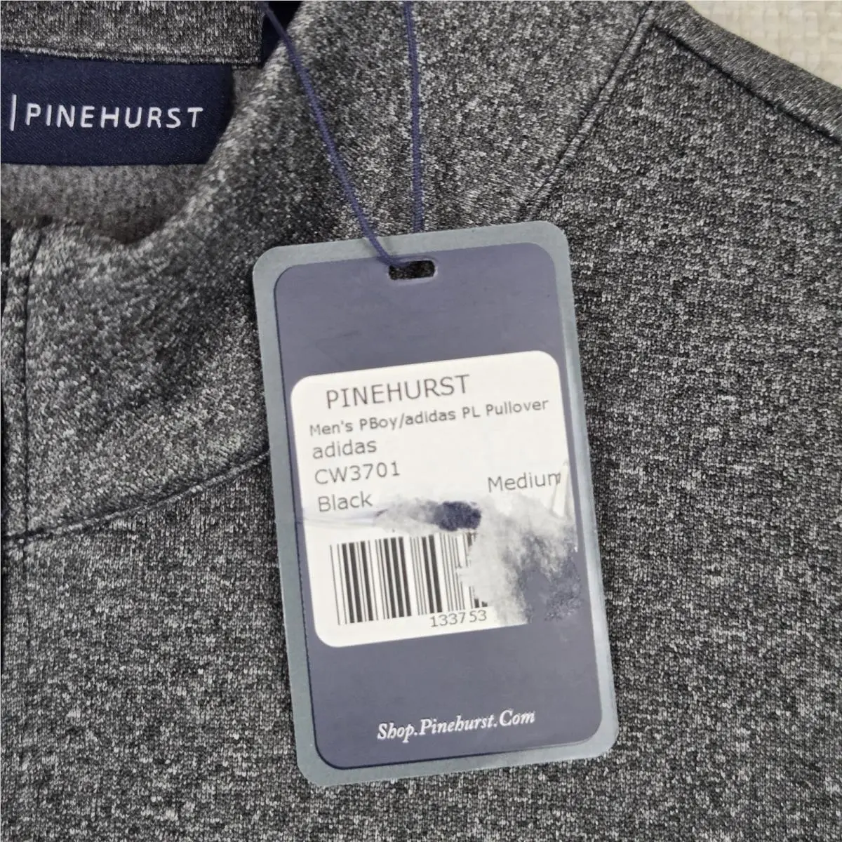 Adidas clothing - wind water golf casual trefoil jacket windbreaker pullover performance men`s size long sleeves sweatshirt performance windshirt 1/4 1/2 quarter half pinehurst golf club north carolina putterboy - Gray 4