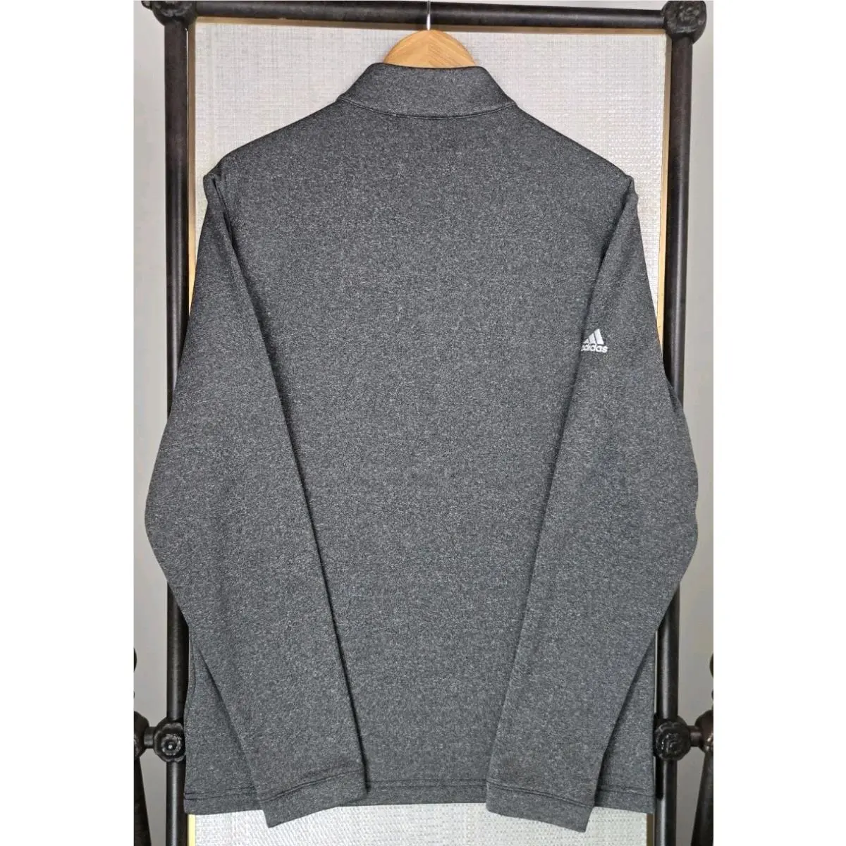 Adidas clothing - wind water golf casual trefoil jacket windbreaker pullover performance men`s size long sleeves sweatshirt performance windshirt 1/4 1/2 quarter half pinehurst golf club north carolina putterboy - Gray 5