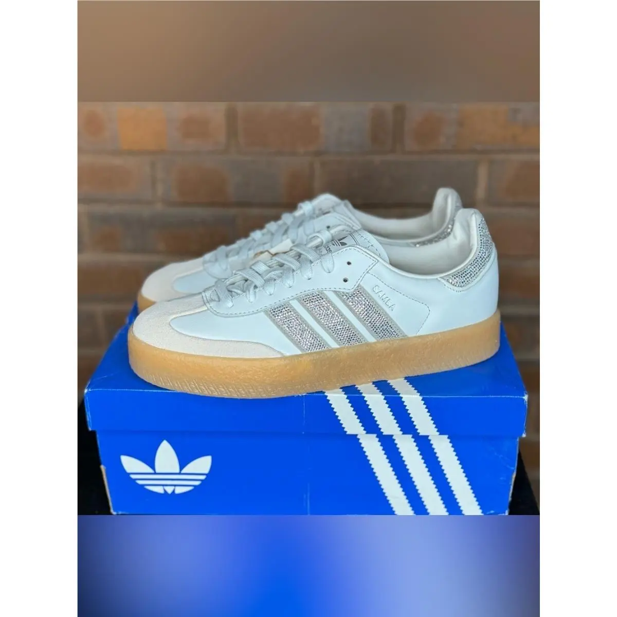 Adidas Sambae W Rhinestone Crystal White Silver Women’s 10 IH4046 166