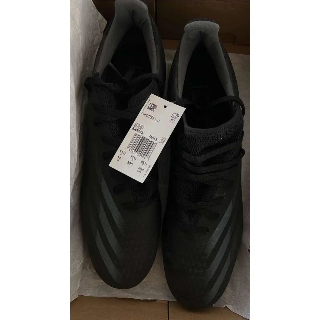 X Ghosted.3 FG Soccer Shoes Mens Size 12 Black Football Cleats EH2833 by Adidas