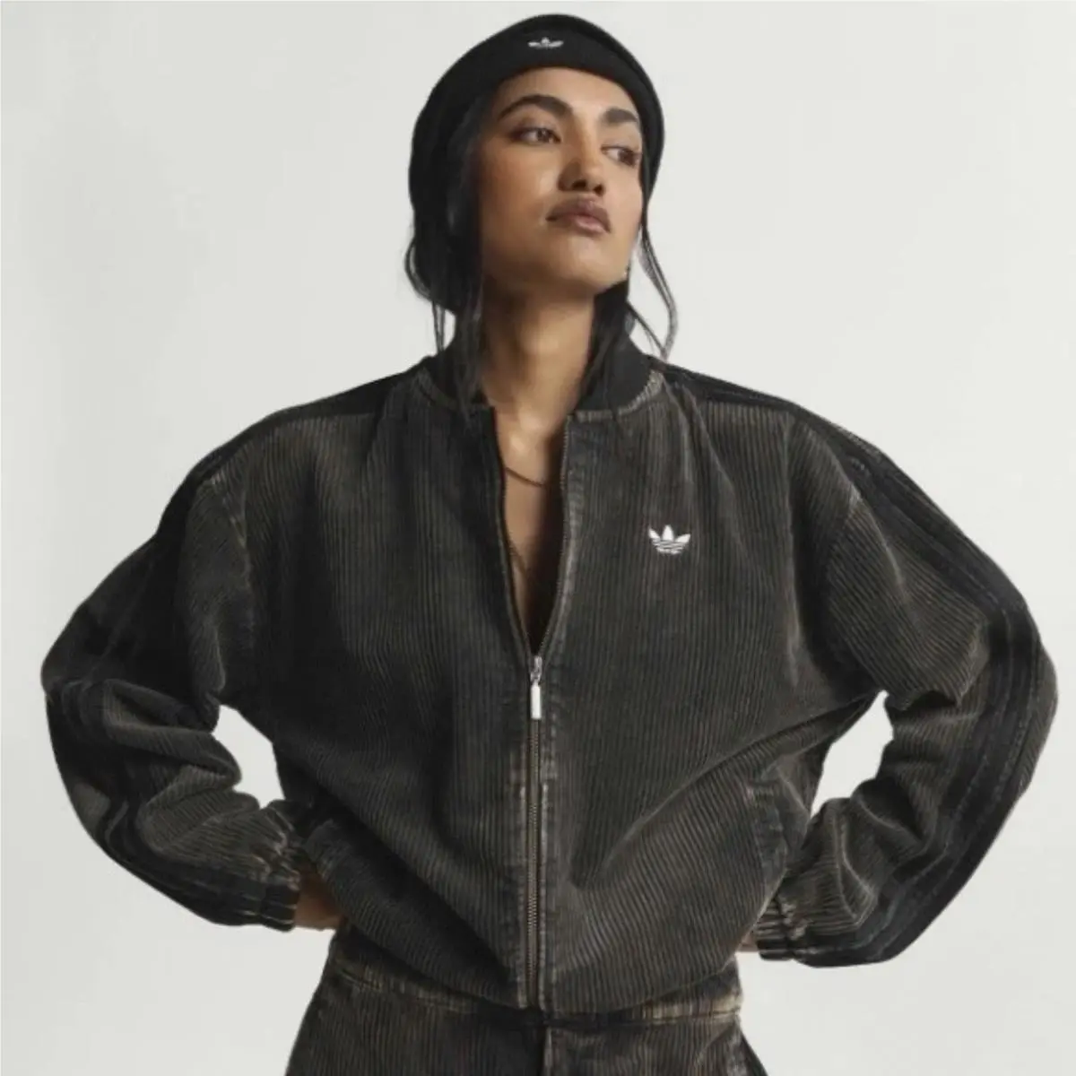Corduroy Sst Jacket - KE5030 - Black Size Medium by Adidas