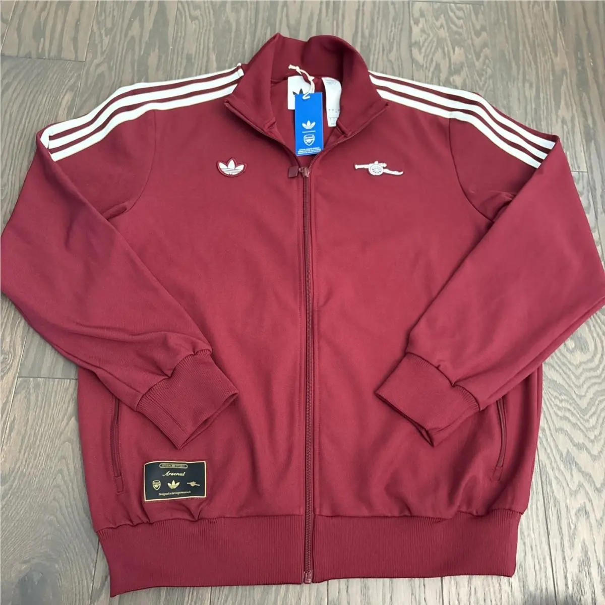 Arsenal FC  Terrace Icons Track Top Jacket Burgundy Mens Size Large JM9390 by Adidas