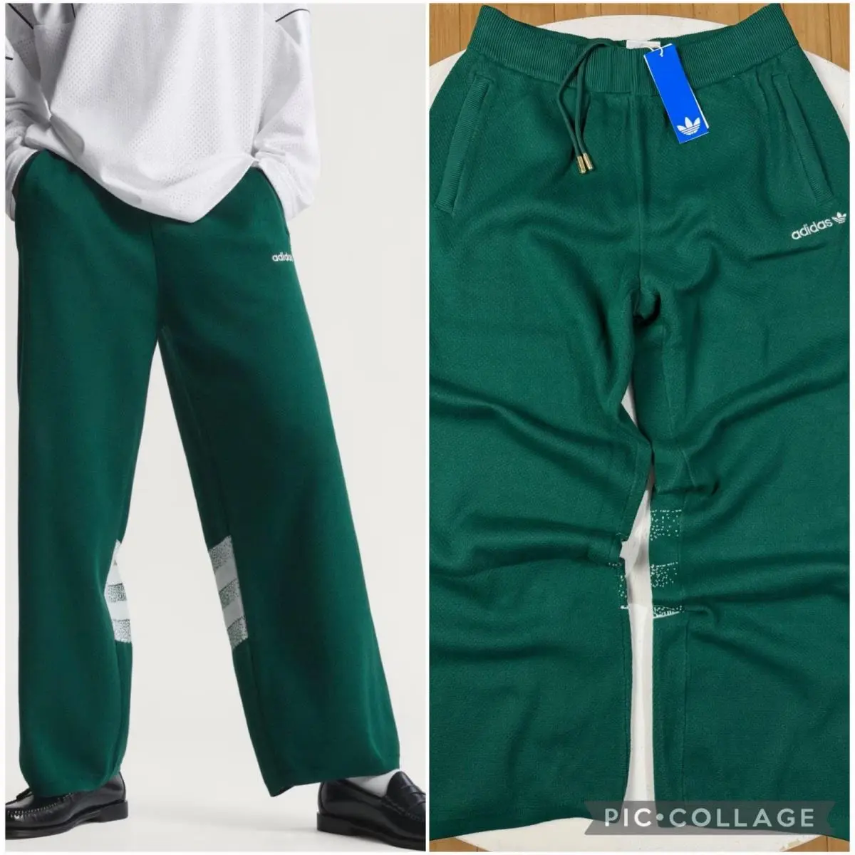 Originals Santiago Fashion Knit Pants Joggers Collegiate Green Mens Small by Adidas