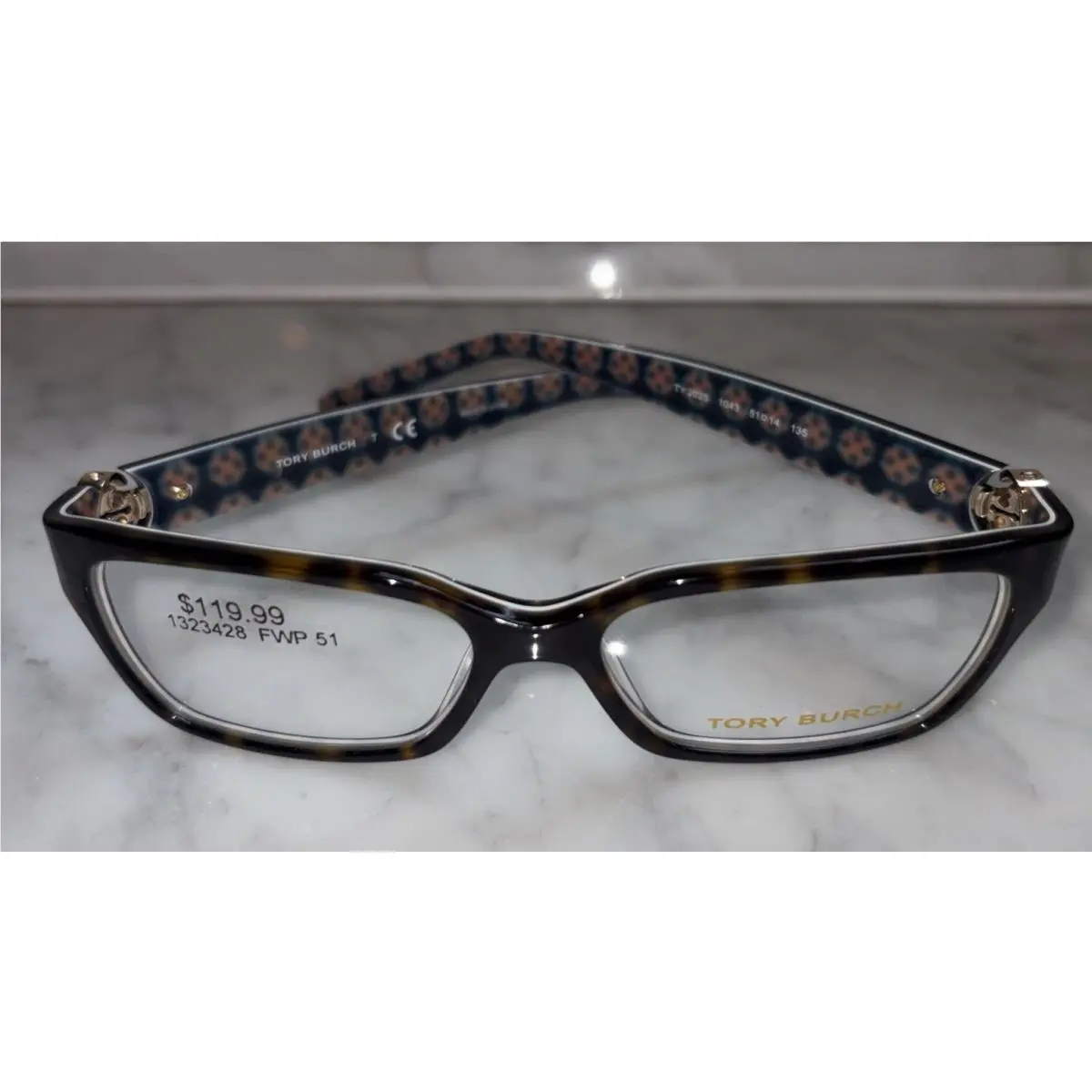 TY 2025 1043 51-14 135 Dark Tortoise Square Eyeglasses Frame by Tory Burch