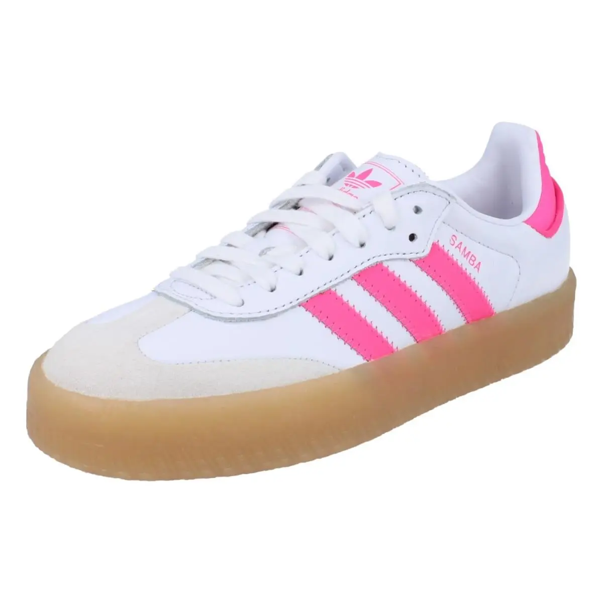 Adidas Sambae Women`s Shoes Cloud White/off White/lucid Pink Size 6.5