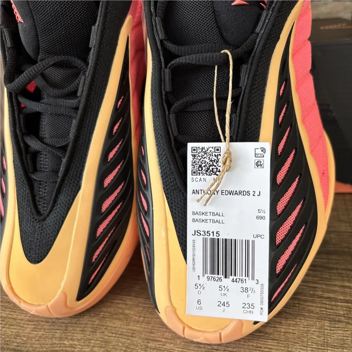Adidas shoes - CORE BLACK-JS3515-SIZE 6 - CORE - ACID ORANGE/CORE BLACK/ACID RED (UPC: 0197626447613) 1