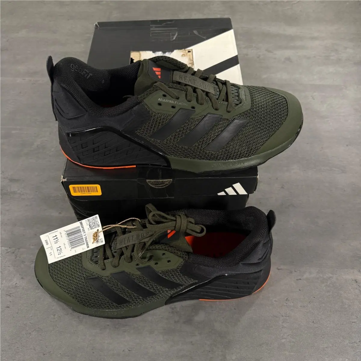 Dropset 3 Trainers Mens 11.5 Black Green Orange Heat.rdy Training JR1671 by Adidas