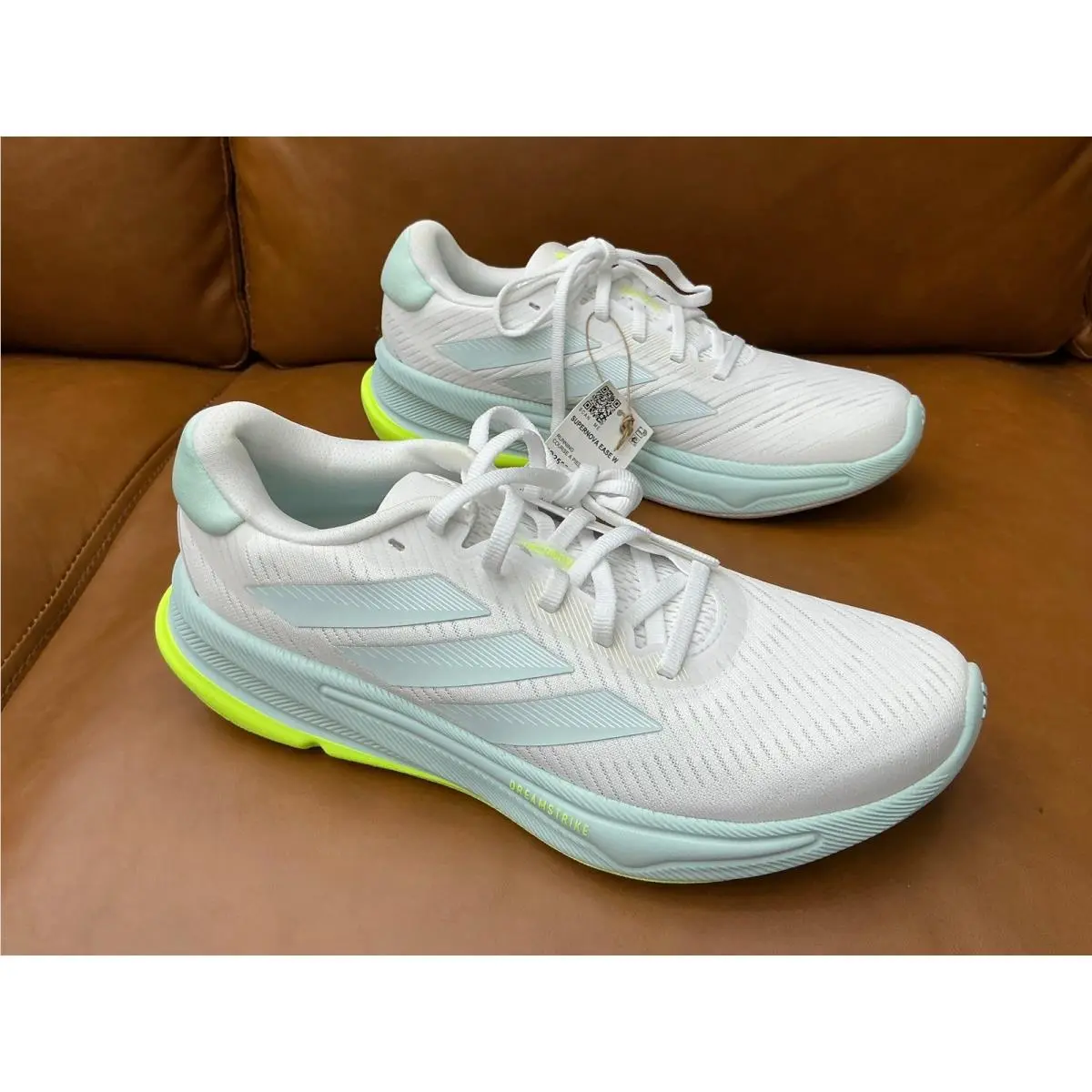 Supernova Ease W Running Shoes Womens 8 White Mint Neon by Adidas