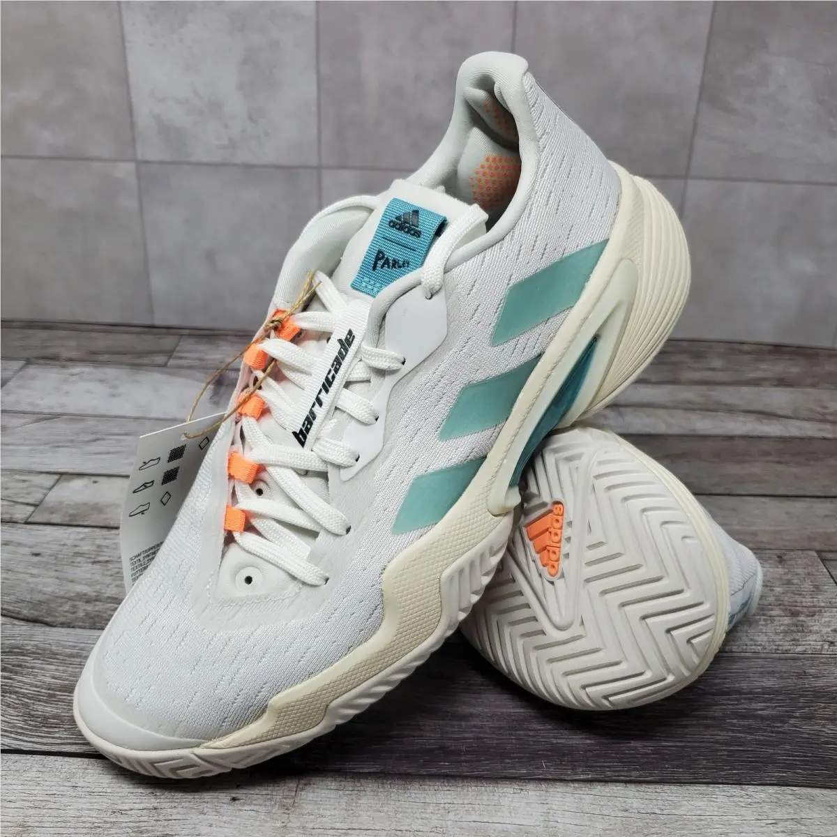 Barricade Parley Tennis Shoes White Blue GX6417 Women`s Size 6.5 by Adidas