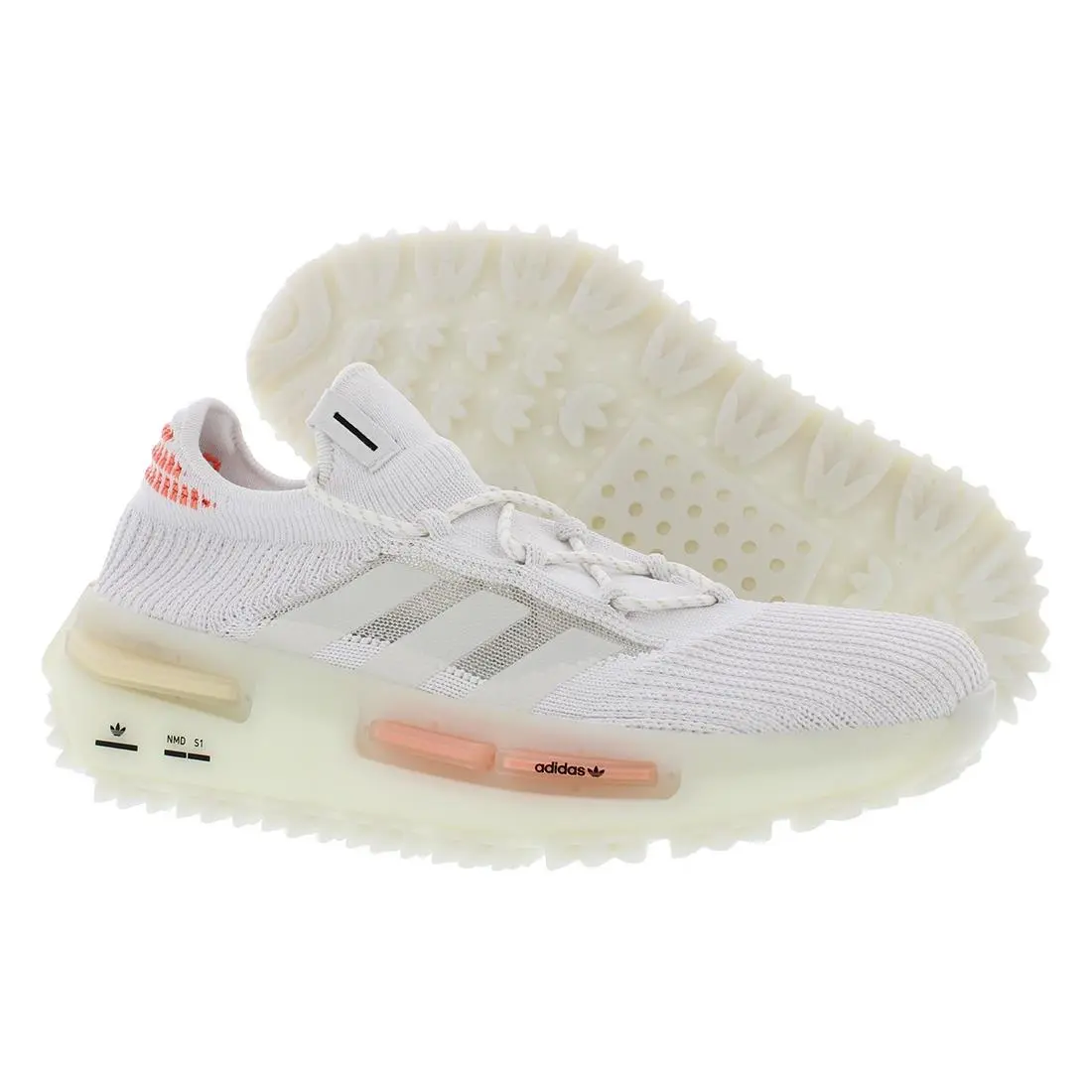 Adidas Nmd S1 Womens Shoes Size 7 Color: Cloud White/off White/coral Fusion - Cloud White/Off White/Coral Fusion, Main: White