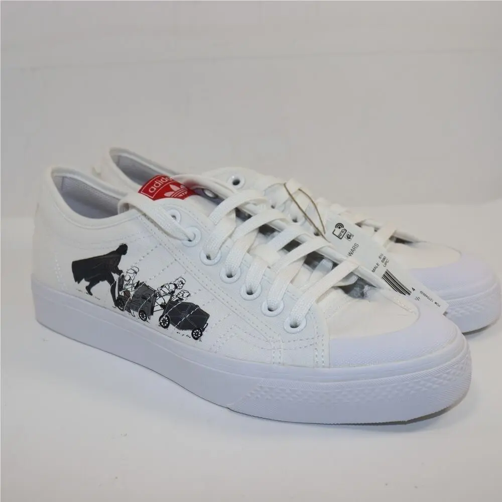 x Star Wars Nizza Low White Canvas Sneakers Men`s 9.5 by Adidas