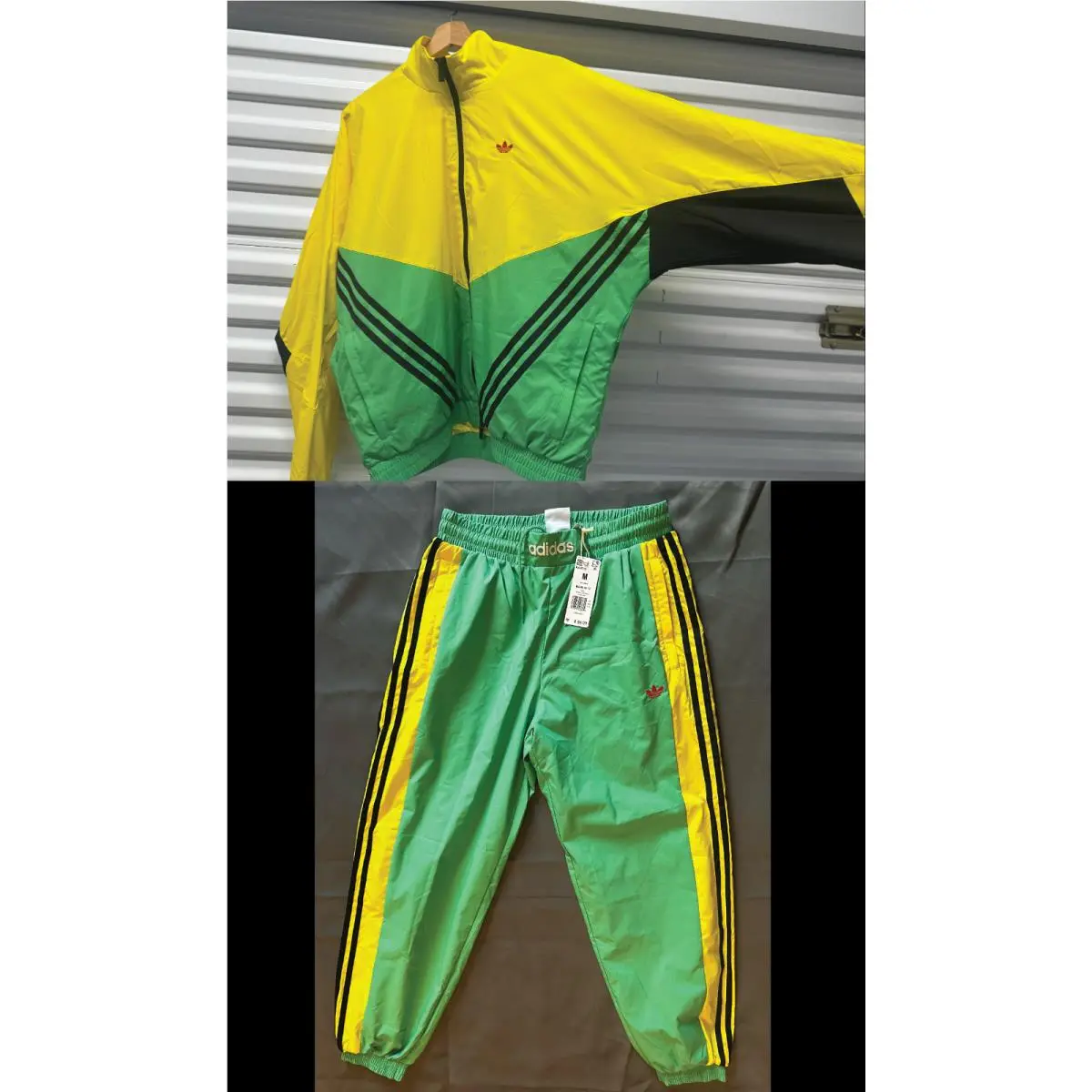 Originals Track Suit Jacket Pants Set Green Yellow Size M by Adidas