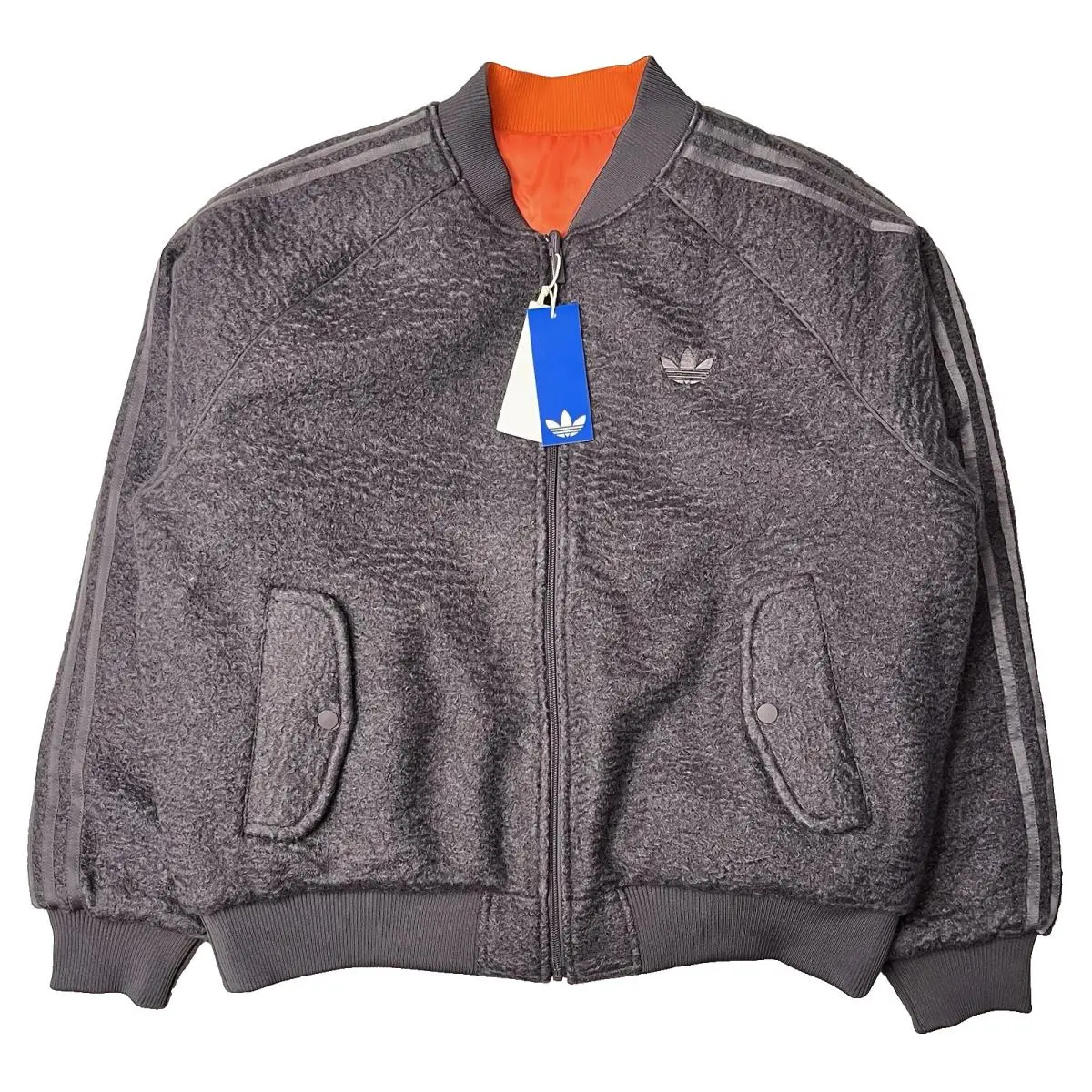 Reversible Superstar Bomber Jacket KR7618 Grey/orange Men’s Large L by Adidas