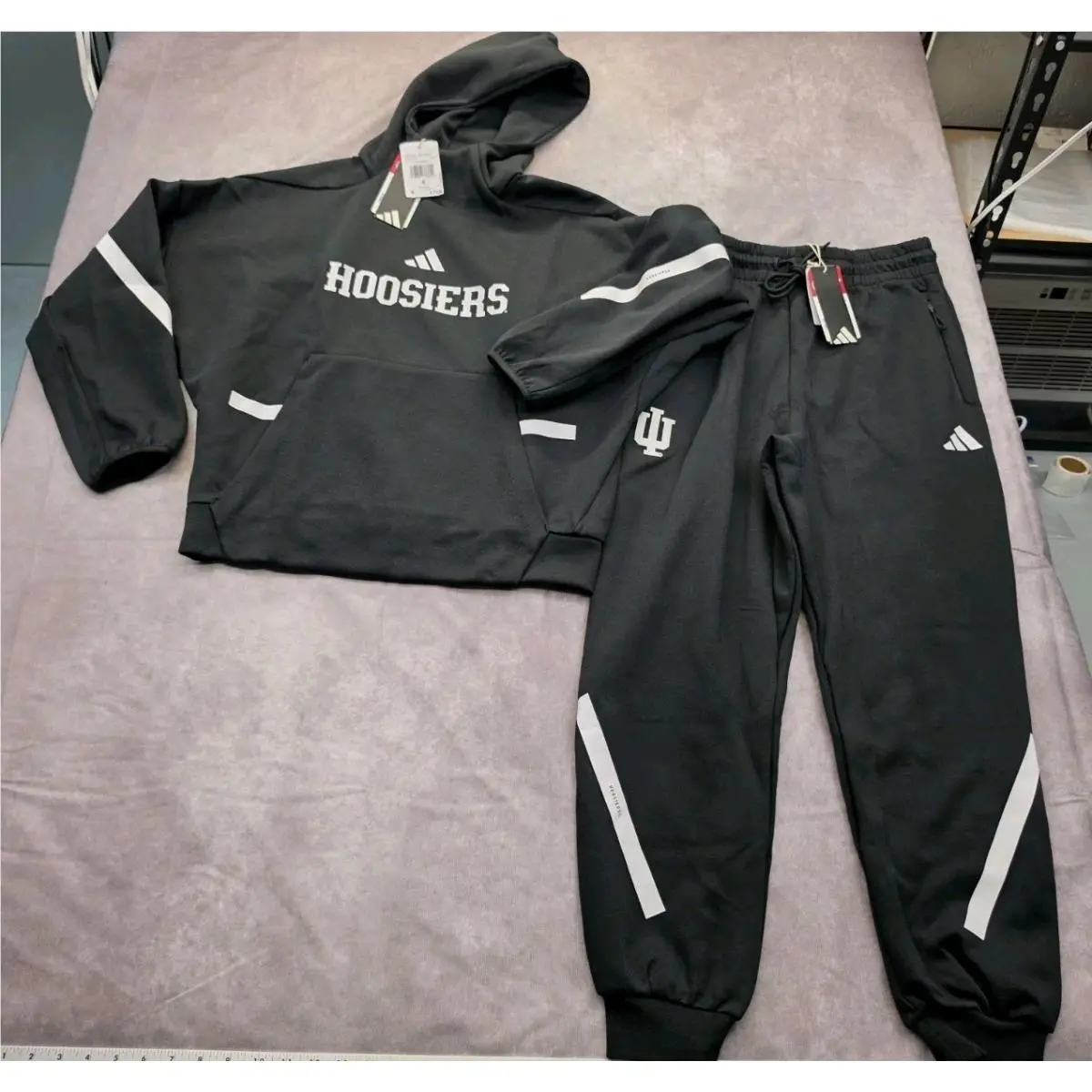Set  Team Issue Hoodie Joggers Womens Small Loose Fit 2 Piece by Adidas