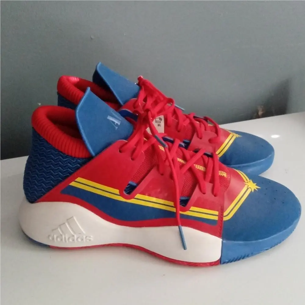 Pro Vision Basketball Shoes Captain Marvel EF2260 Men Size 10.5 Red Blue by Adidas