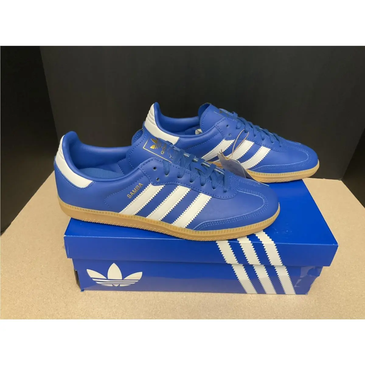 Adidas Originals Samba OG Blue/white Leather Shoes. Men’s 7. Women’s 8