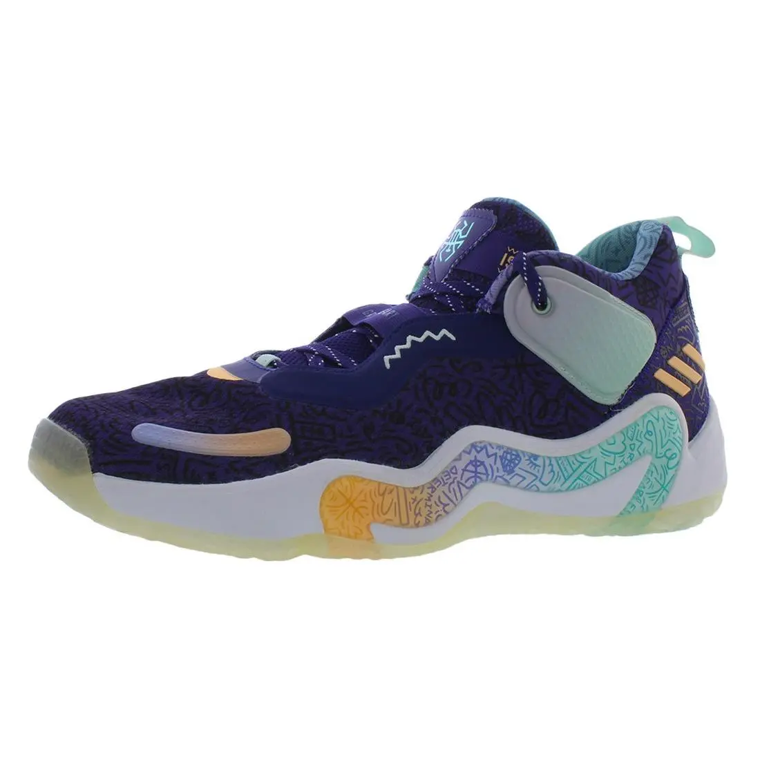 Adidas D.o.n. Issue 3 Mens Shoes Size 11 Color: Purple/orange/mint