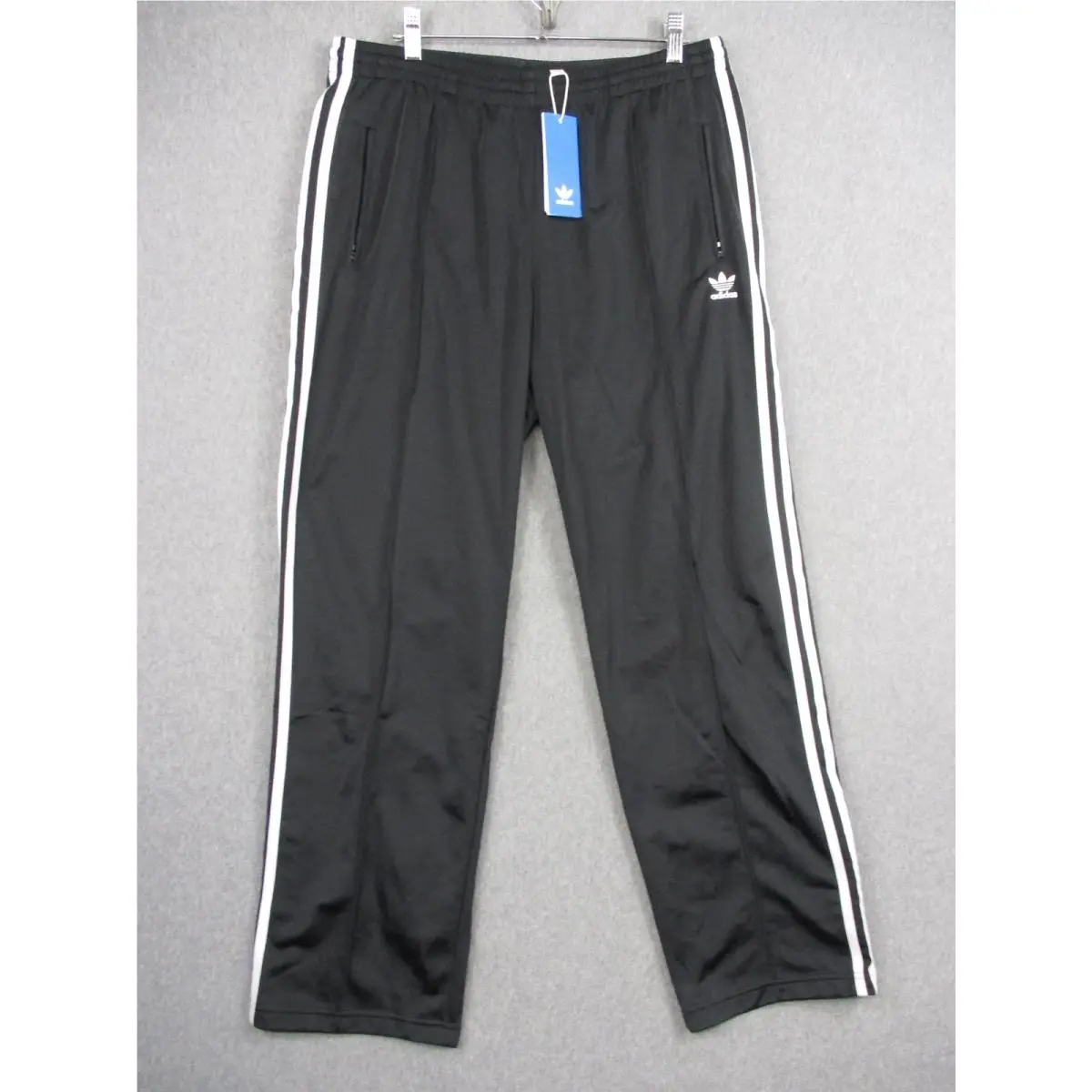 Firebird Track Pants Womens XL Black 3-Stripes Zip Hem Pockets Originals by Adidas