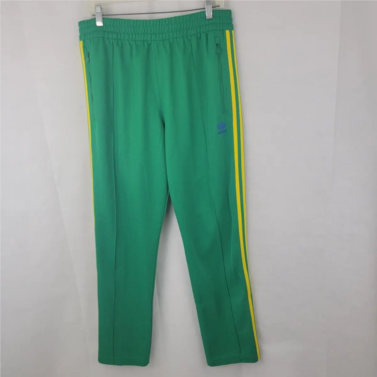 Adidas Mens Large Beckenbauer Track Pants Brazil FB Nations Green Striped