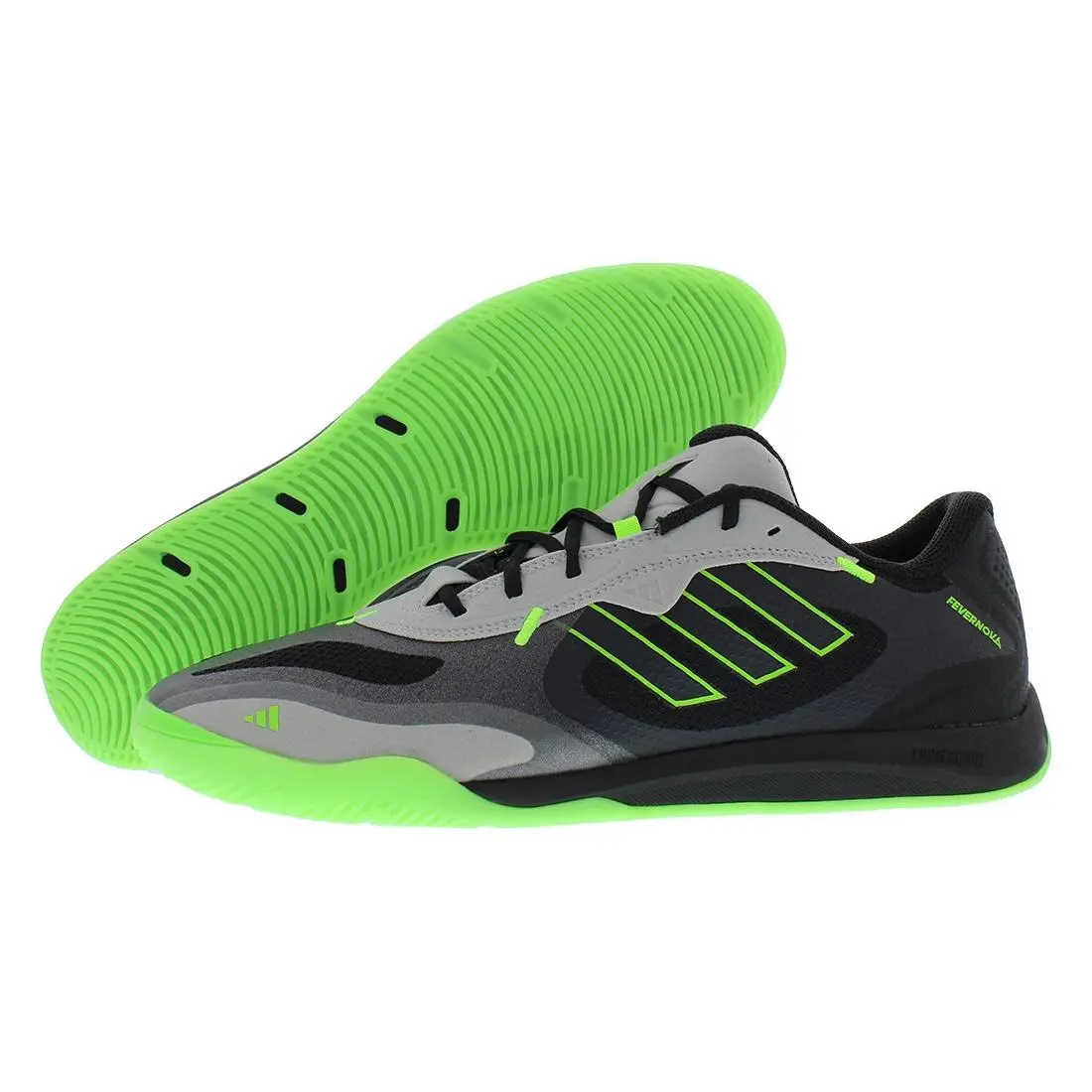 Adidas Fevernova Court Unisex Shoes Size 13 Color: Core Black/team Solar - Core Black/Team Solar Green/Grey Two, Main: Black