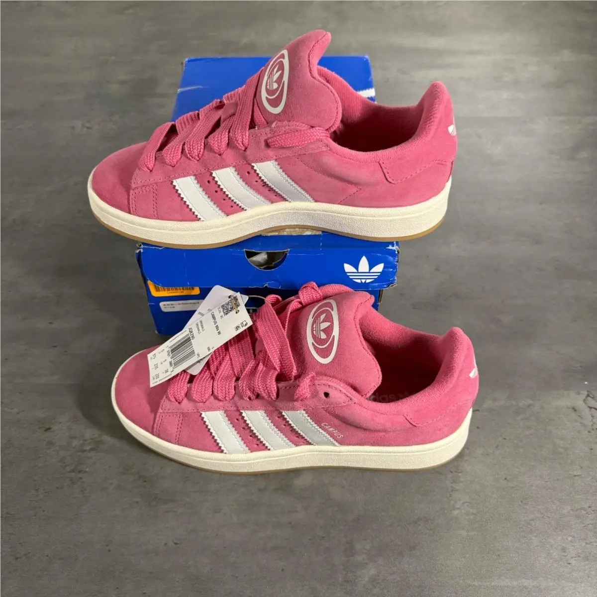 Campus 00s Women 6.5 Pink Fusion White Gum JQ8290 Retro Skate Sneaker by Adidas