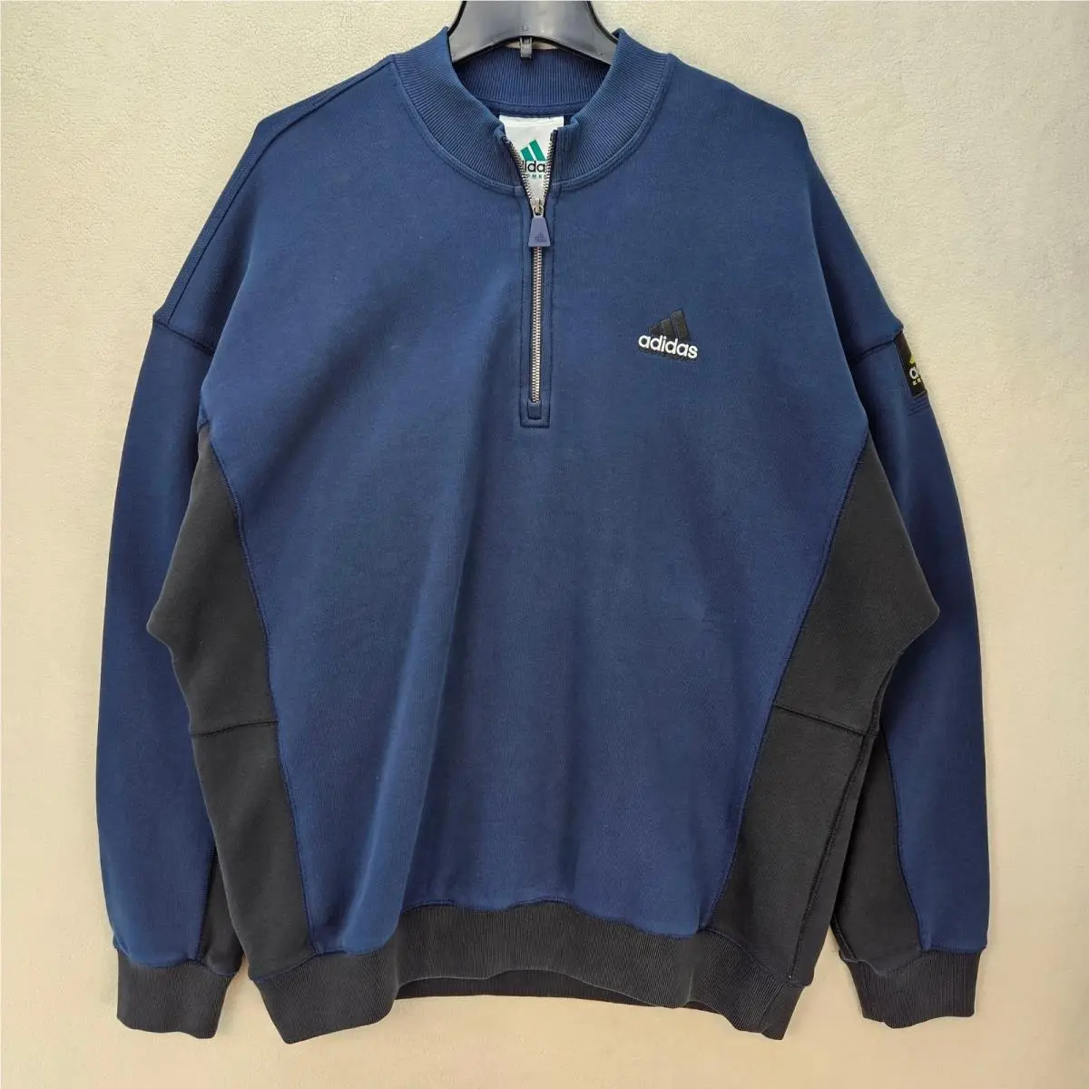 Eqt Men`s Medium Half Zip Top Night Indigo KE1351 Vintage OG Style by Adidas