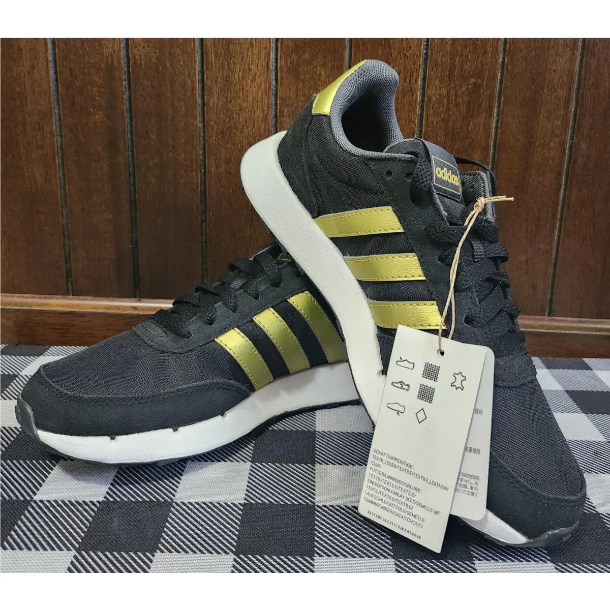 Adidas shoes - BLACK WITH GOLD TRIM 2