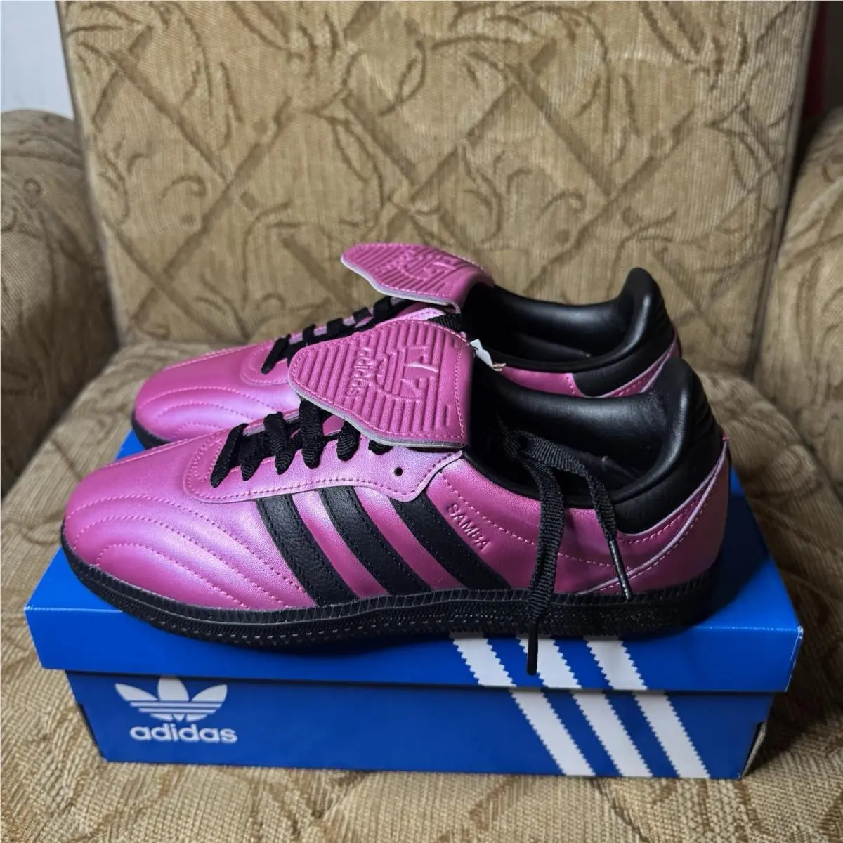 Women`s Samba Ltoriginals Size 9 Metallic Purple Black JQ7451 by Adidas