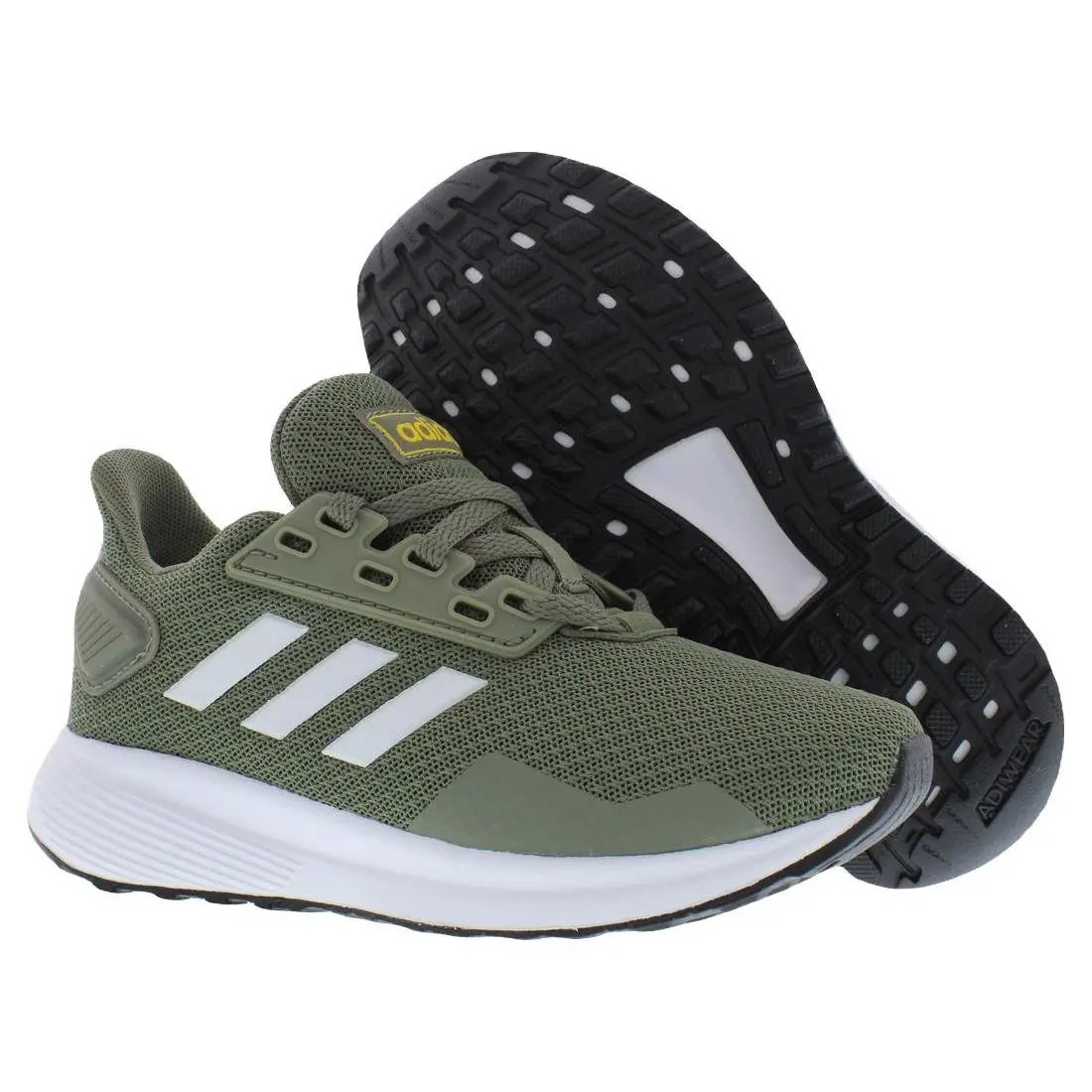 Adidas Duramo 9 GS Girls Shoes Size 11 Color: Legacy Green/white/yellow - Legacy Green/White/Yellow, Main: Green