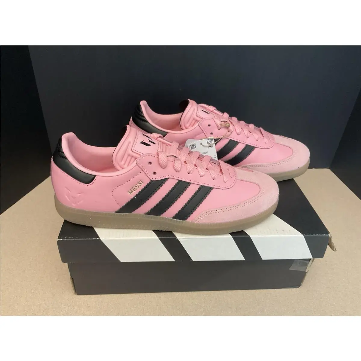 samba Messi Pink/black Indoor Soccer Shoes. Men’s 8. Women’s 9. Nice by Adidas