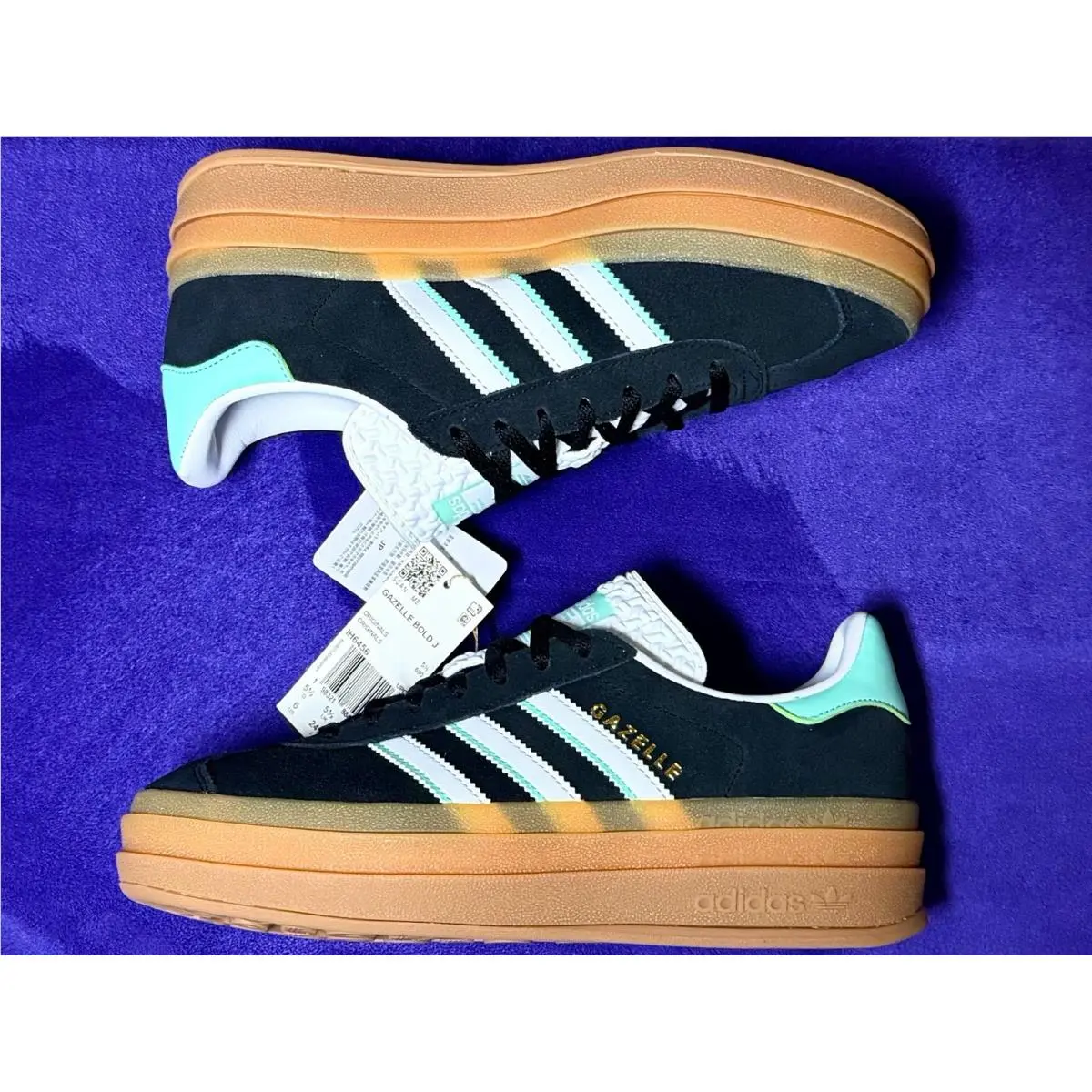 Kids Gazelle Bold Shoes Kids Size 6 Black Green Just Released by Adidas
