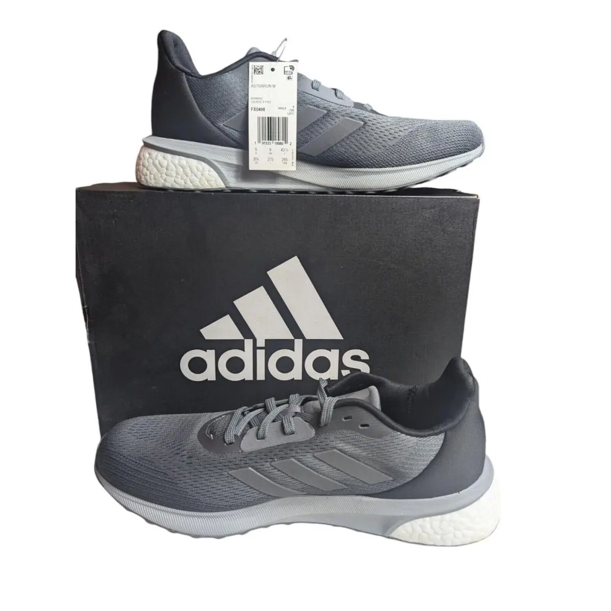 Astrarun M Running Shoes Sneakers FX0498 Black/gray Men`s Size 9.5 by Adidas