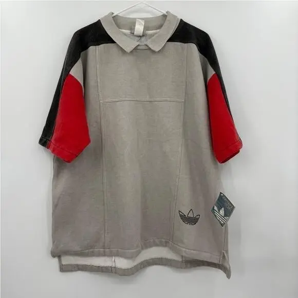 Vintage  Colorblock Short Sleeve Collared Sweatshirt Deadstock Size Large by Adidas