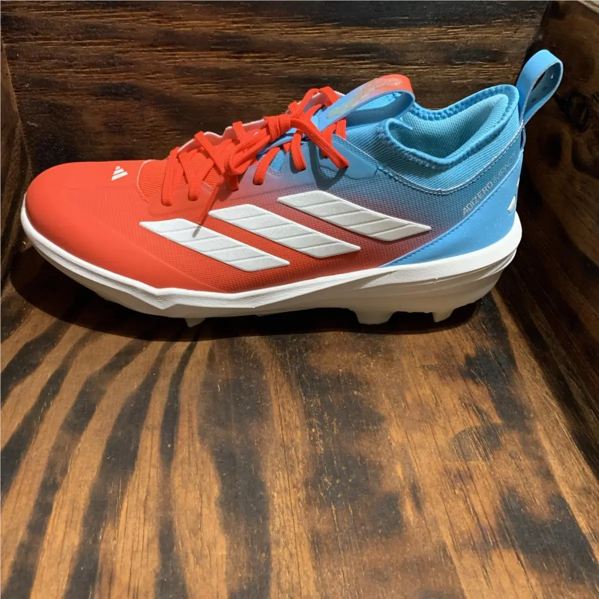 Adizero Impact Tpu Candy Red/blue Baseball Cleats Size Men`s 13.5 JR7826 by Adidas