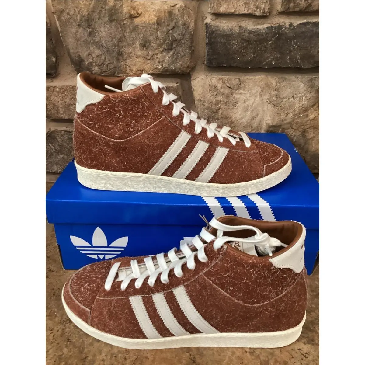 Jabbar Hi Brown Suede Sneakers JP6510 Mens 10 Womens 11 by Adidas