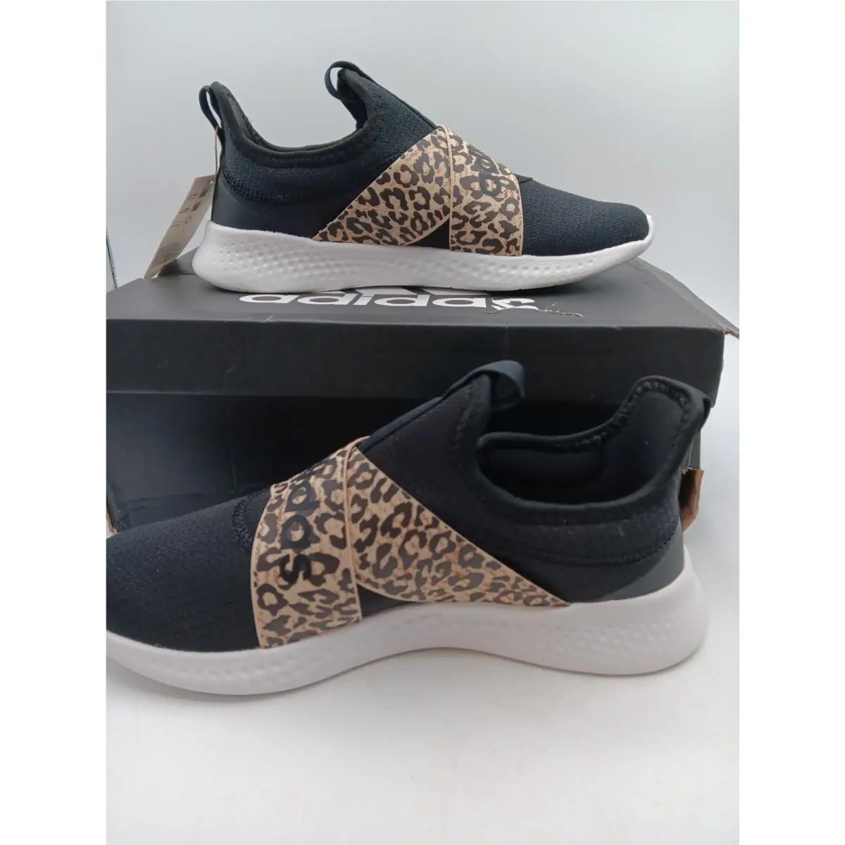 Adidas Womens Cloudfoam Puremotion Adapt Black Cheetah Size 7.5