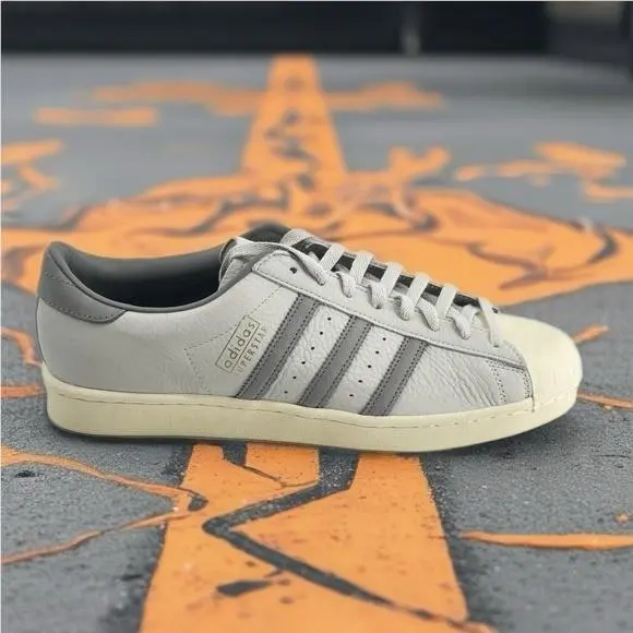 Superstar Shoes Grey White Men`s Size 12 US 11.5 UK by Adidas
